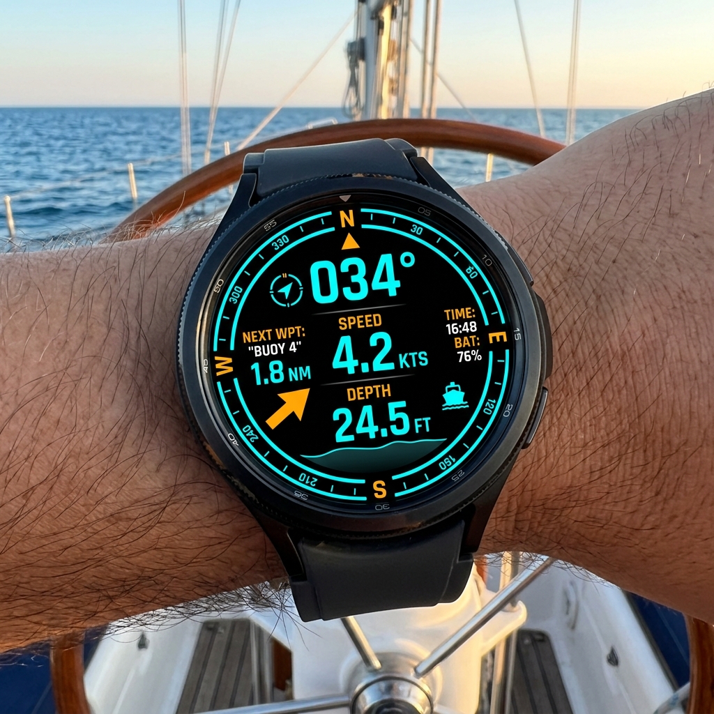 ReelPoints wearable helm navigation screen